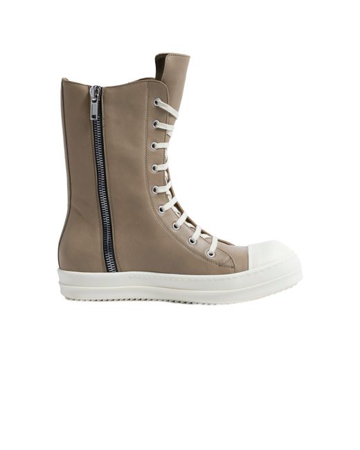 Rick Owens Leather High Pocket Sneakers 