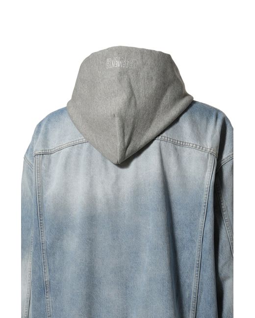 Vetements Hooded Denim Jacket