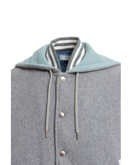 Facetasm Hooded Stadium Jacket in Gray for Men | Lyst