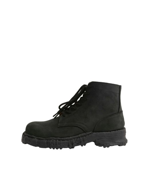 Maison MIHARA YASUHIRO General Scale Vntgsole Leather Boots in Black