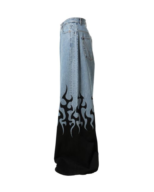 Vetements Flame Print BAGGY Jeans in Blue for Men | Lyst