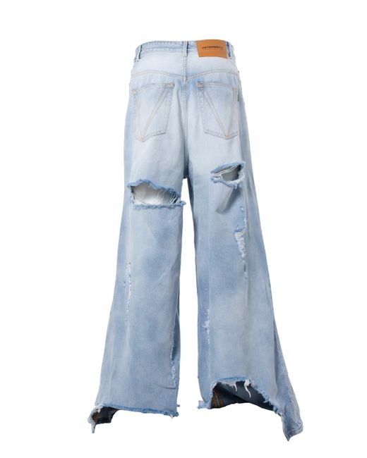 Vetements Destroyed BAGGY Jeans in Blue for Men | Lyst