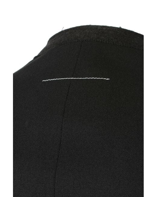 MM6 by Maison Martin Margiela No Collar Jacket in Black | Lyst