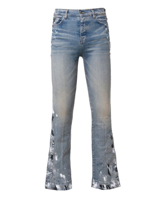 Amiri Paint Splatter Flare Jean in Blue for Men | Lyst UK