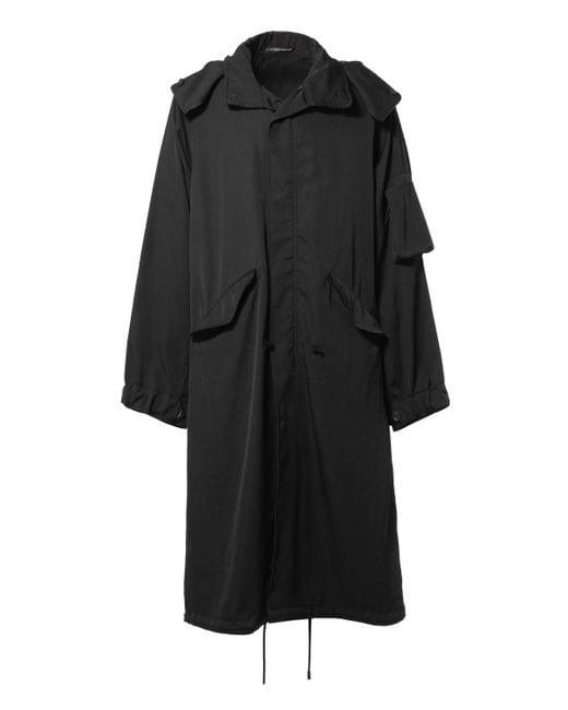 Yohji Yamamoto Wrinkle Wool Gabardine Mods Coat in Black for Men | Lyst