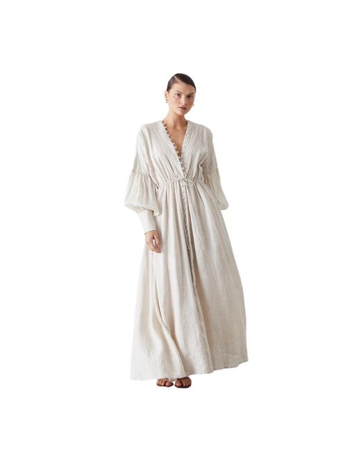 Joslin Studio Melinda Linen Ramie Maxi Dress in White | Lyst