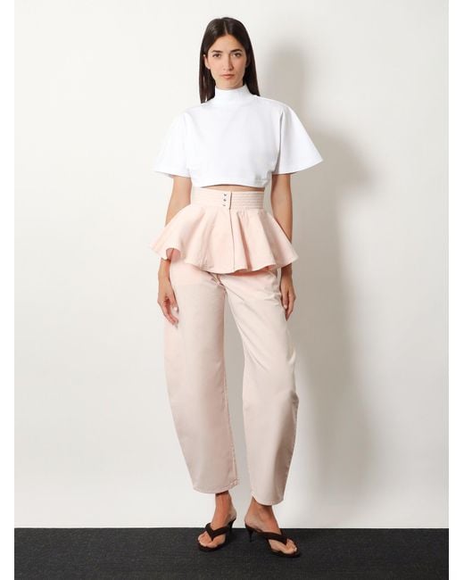 Alaïa Pink Barrel Fit Denim Trousers