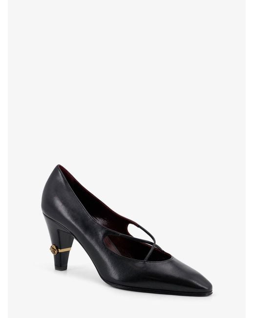 Versace Black Criss-Cross Medallion Leather Pumps