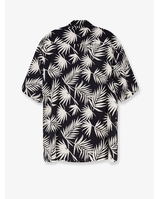 Laneus Black Printed Viscose Shirt for men