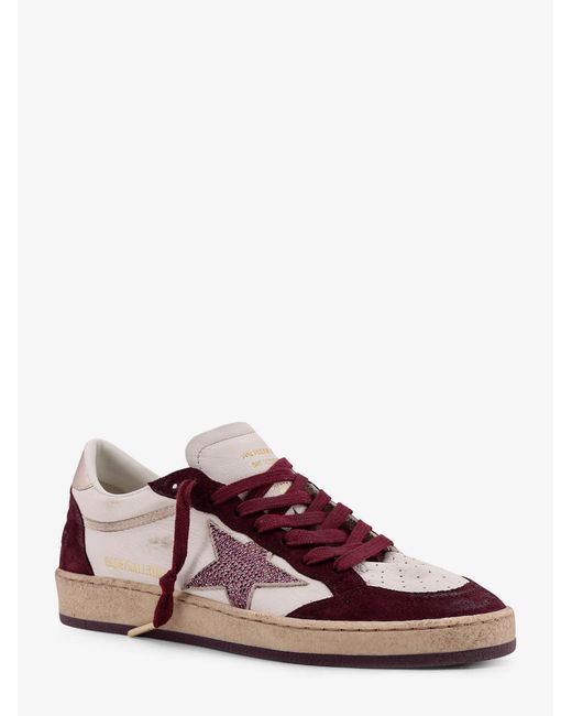 Golden Goose Deluxe Brand Multicolor Deluxe Brand Ballstar Leather Sneakers With Swarovski Logo On The Side