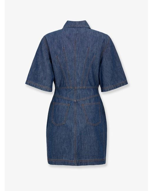 Fendi Blue Chambray Denim Chemisier Dress