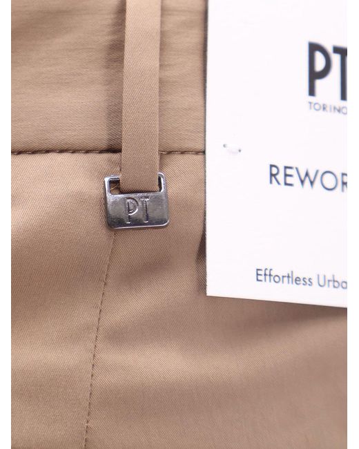 PT Torino Natural Reworked Michael Cotton Blend Trousers for men