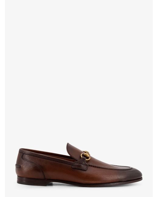 Gucci Brown Jordaan Leather Loafers for men