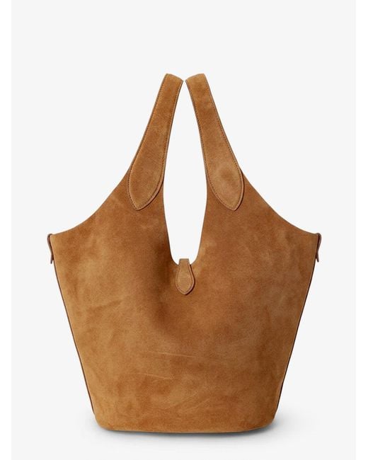 Polo Ralph Lauren Brown Play Suede Shoulder Bag With Contrasting Logo