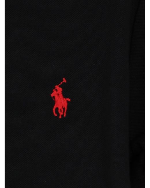 Polo Ralph Lauren Black Cotton Polo Shirt With Embroidered Logo for men