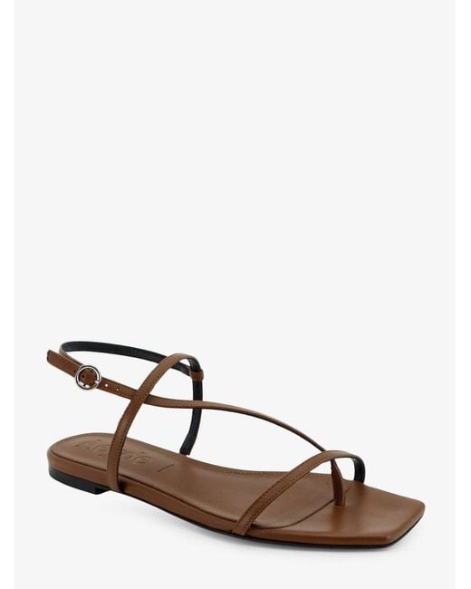 Aeyde Natural Ella Flat Leather Sandals
