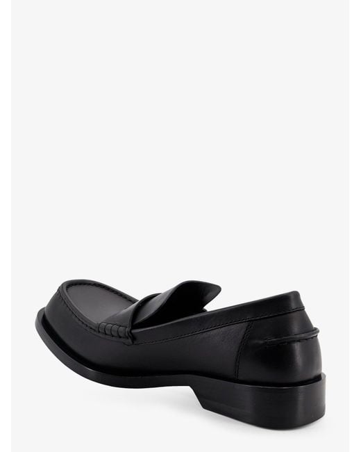 Loewe Black Bobine Leather Loafers With Engraved Anagram Logo for men