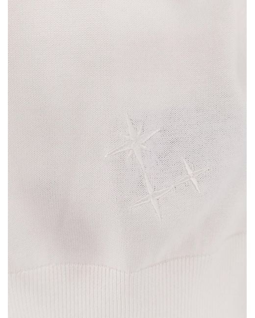 Laneus White Cotton Sweater for men