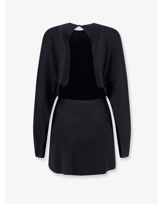 Saint Laurent Blue Mini Lenght Dress With Metal Detail