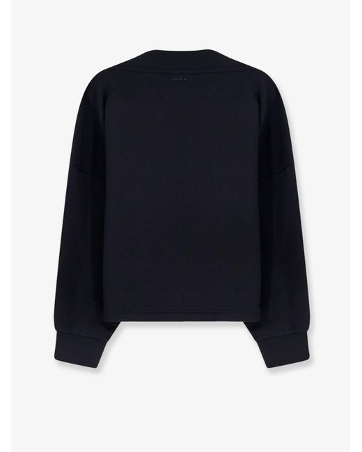 Alaïa Blue Boatneck Cotton Sweatshirt