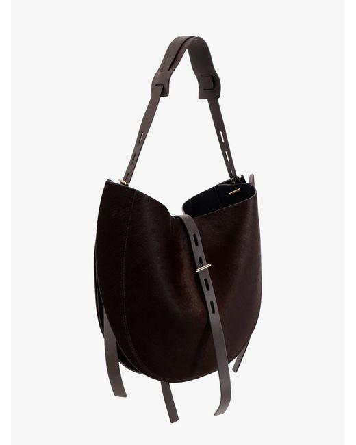 MINOBOSSI White Liz Pony Skin Shoulder Bag