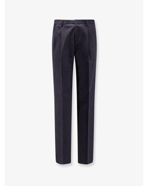 Lardini Blue Timur Cotton And Linen Trousers for men