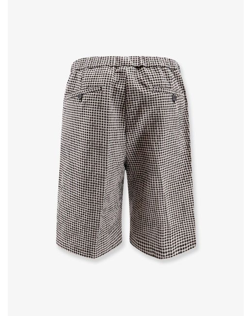 Hevò Gray Torre Lapillo Checked Shorts for men
