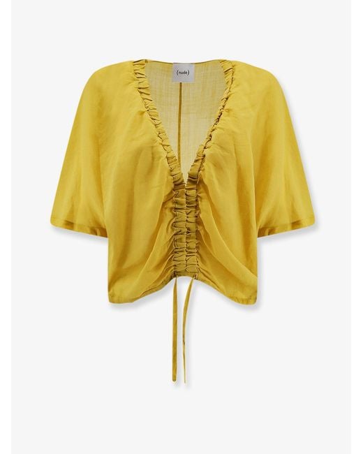 Nude Yellow Linen Blend Shirt