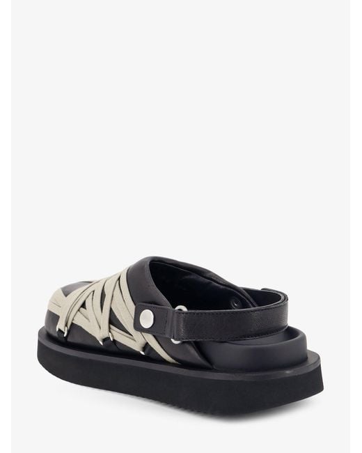 Rick Owens White Padded Megalace Platform Leather Sandals