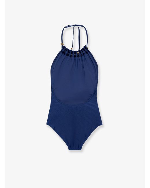 Zimmermann Blue One-Piece Swimsuit Aster Shiny Nylon