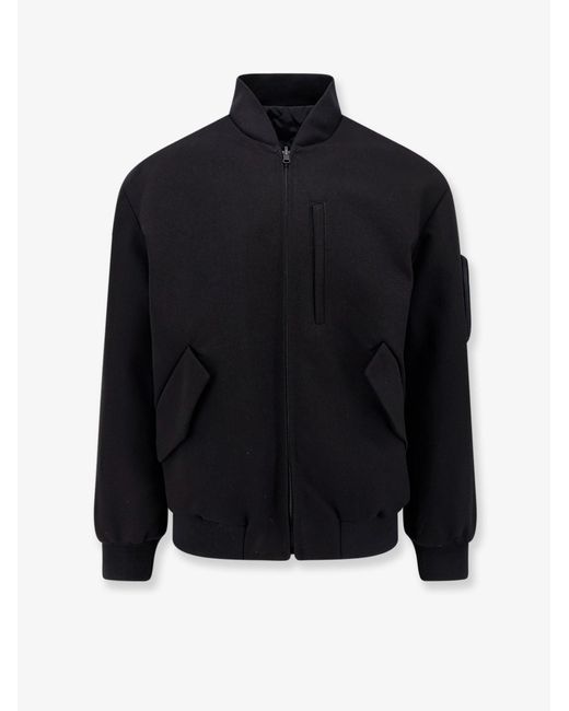 Hevò Black Castro Cotton Bomber Jacket for men