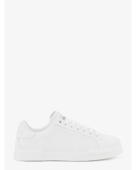 Dolce & Gabbana White Portofino Leather Sneakers for men