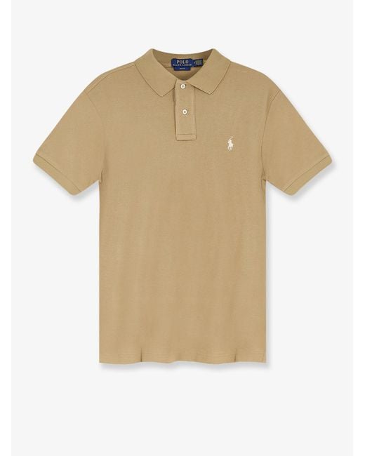 Polo Ralph Lauren Natural Cotton Polo Shirt With Frontal Logo Embroidery for men