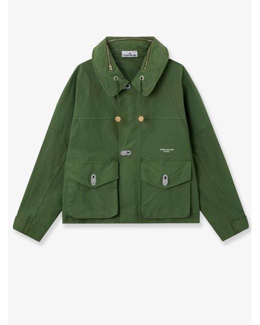 Stone Island Green Nyco Panama-Tc S.I. Marina Jacket for men