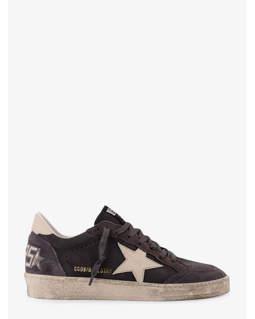 Golden Goose Deluxe Brand Gray Ball Star Leather Sneakers With Side Logo
