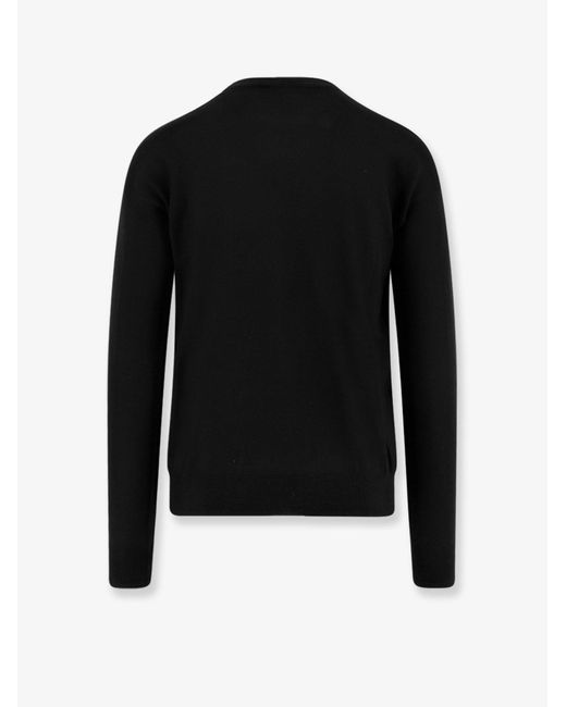 Alpha Studio Black Merino Wool Sweater for men