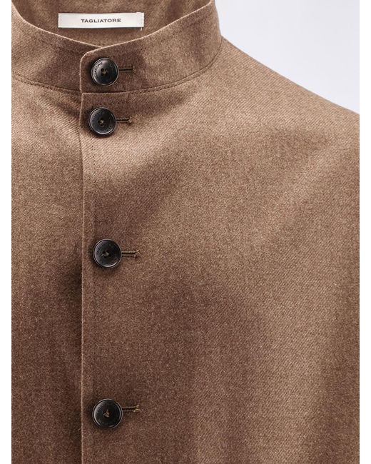 Tagliatore Brown Single-Breasted Loro Piana Fabric Blazer for men