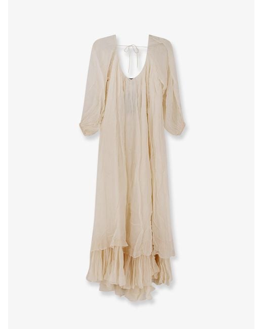 Mes Demoiselles White Viscose Crash Long Dress