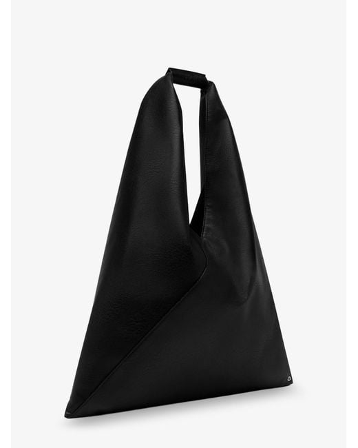 MM6 by Maison Margiela Black Japanese Triangular-Shaped Tote Bag
