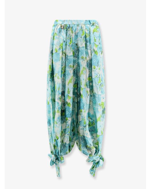 Chloé Green Harem Silk Trousers