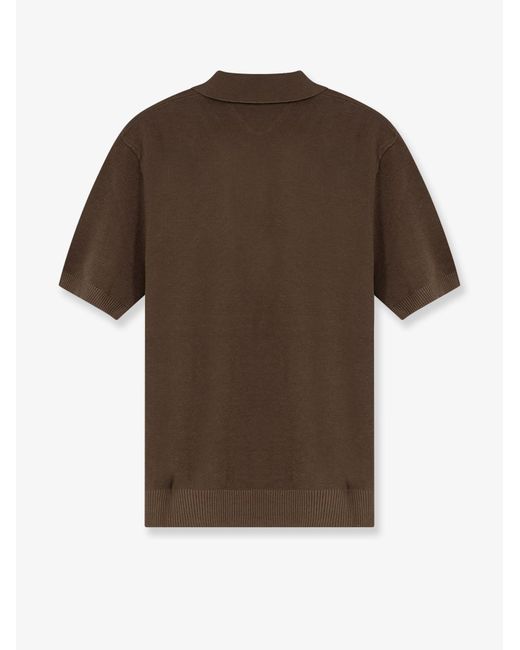 Bramani Cashmere Brown Cotton And Silk Blend Polo Shirt for men