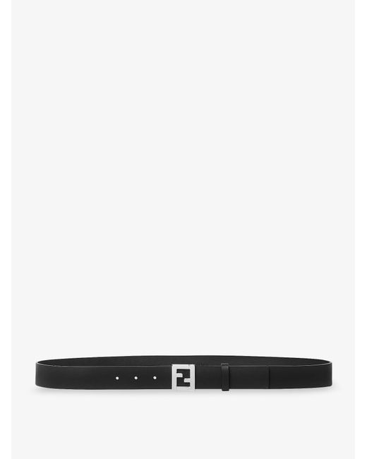 Fendi White Leather Belt for men