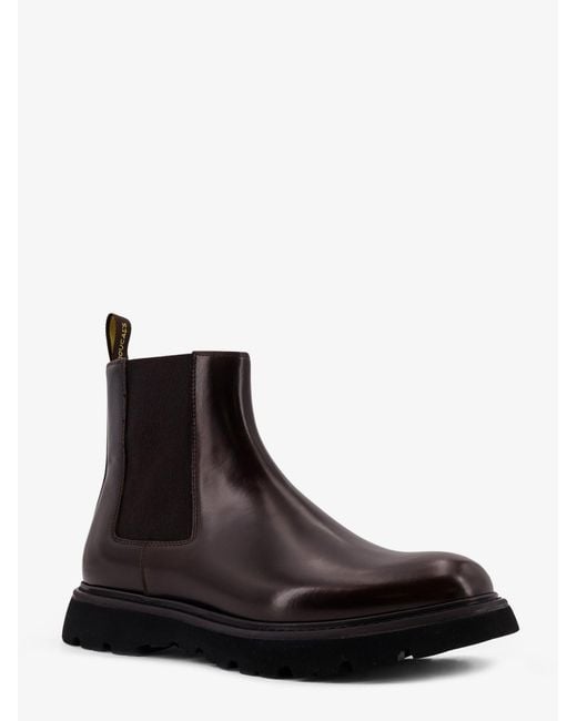 Doucal's Black Horse Leather Ankle Boots for men