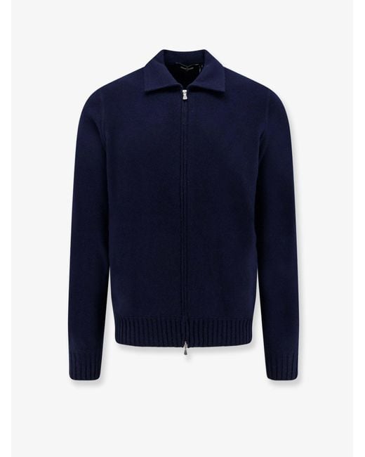 Gran Sasso Blue Cashmere Cardigan for men