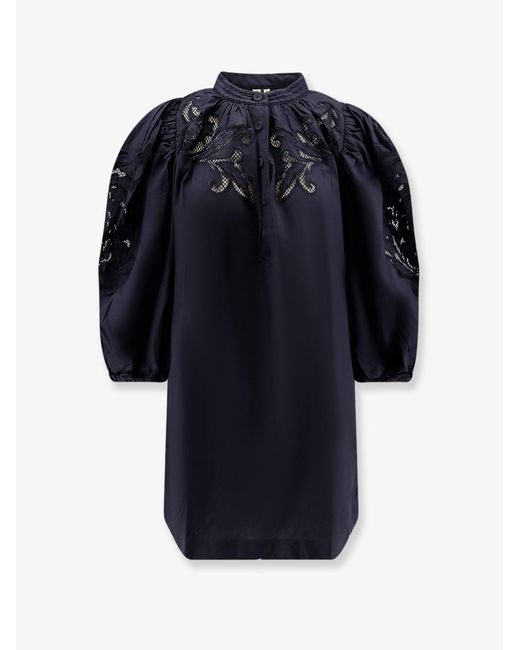 Scarlett Poppies Blue Visaya Cotton Satin Dress