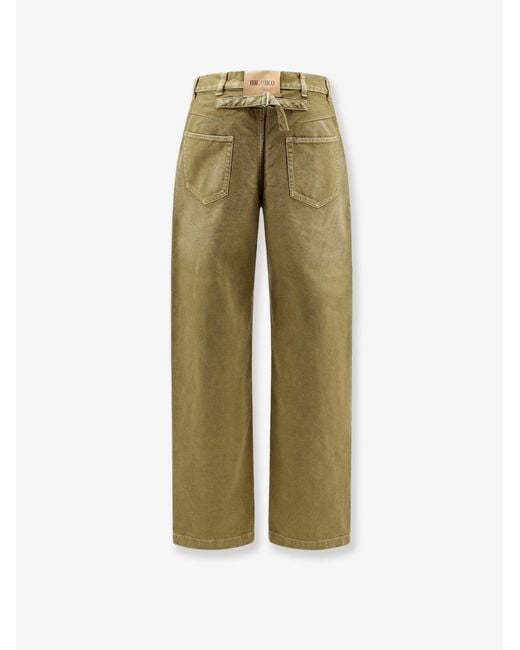The Attico Green Faded Effect Denim