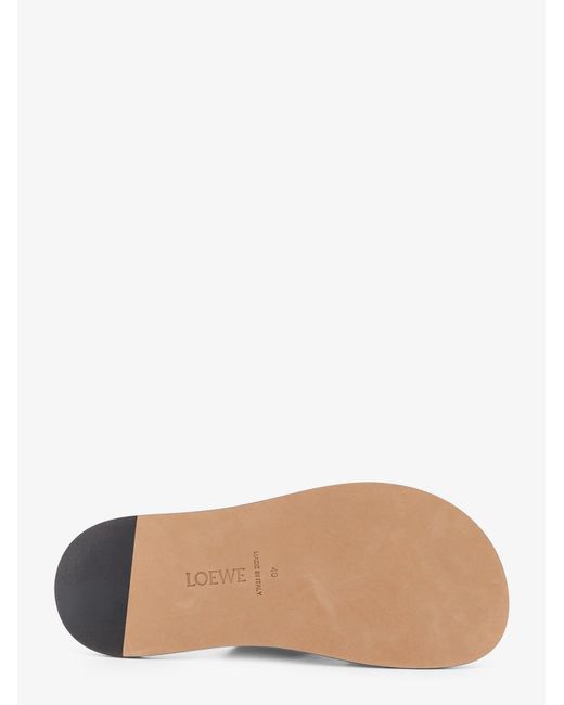 Loewe Brown Flex Leather Sandals With Crisscross Detail for men