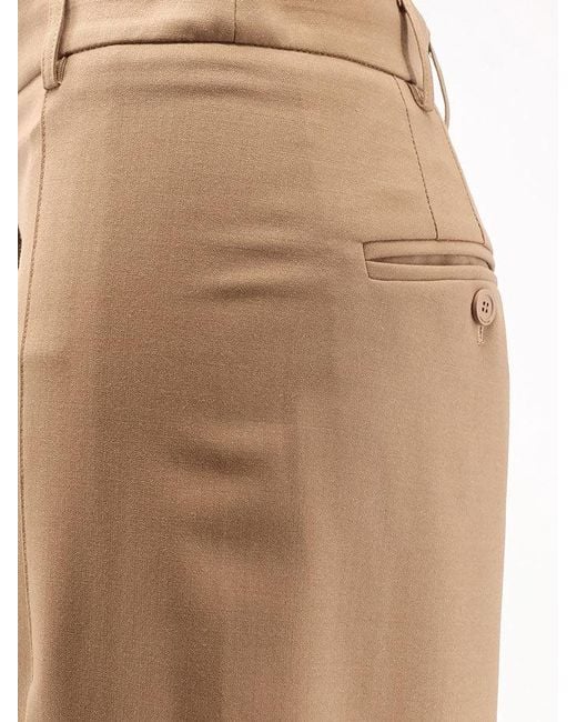 Semicouture Natural Virgin Wool Blend Trousers
