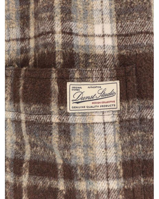 DUNST Brown Madras Pattern Flannel Jacket