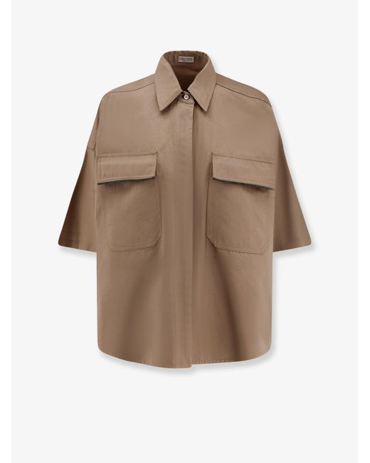 Brunello Cucinelli Brown Shirts Cotone
